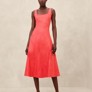 The Gap Coral Bloom Linen Blend Midi Dress  Size 4 NWOT